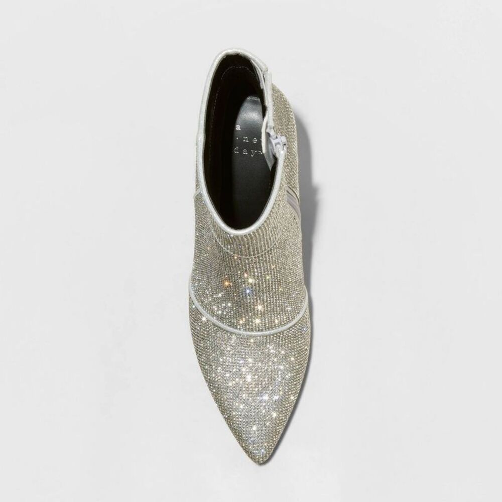 A New Day -  Women's Ankle Boots Zipper Closure Block Silver - Picture 3 of 3